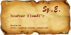 Szafner Elemér névjegykártya